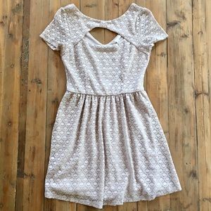 Lauren Conrad tan lace dress